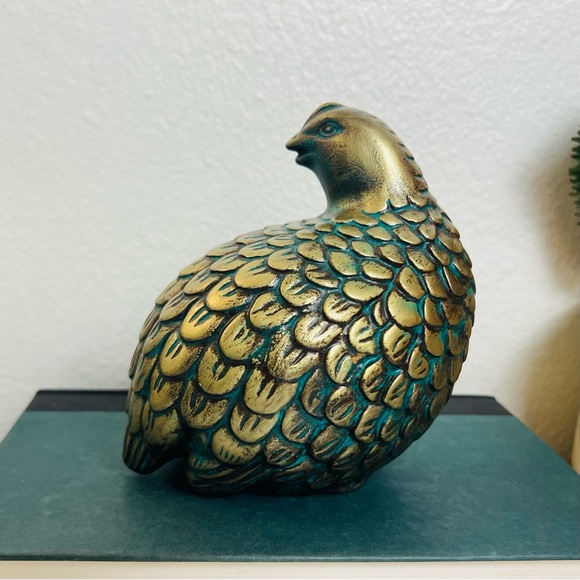 Vintage Mid Century Modern Arnels Gold Quail Partridge Ceramic Figurine Set - Picture 4 of 15
